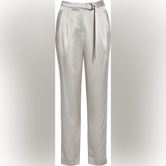 Milly Tatum Belted Hammered Satin Ankle Pants New Size 4
